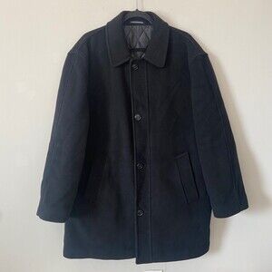 Polo Ralph Lauren Black Italian Cashmere Insulated Peacoat Sz 42R